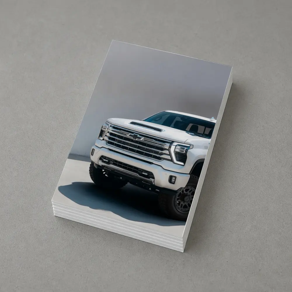 Chevrolet Silverado White Truck Front View – Postcards