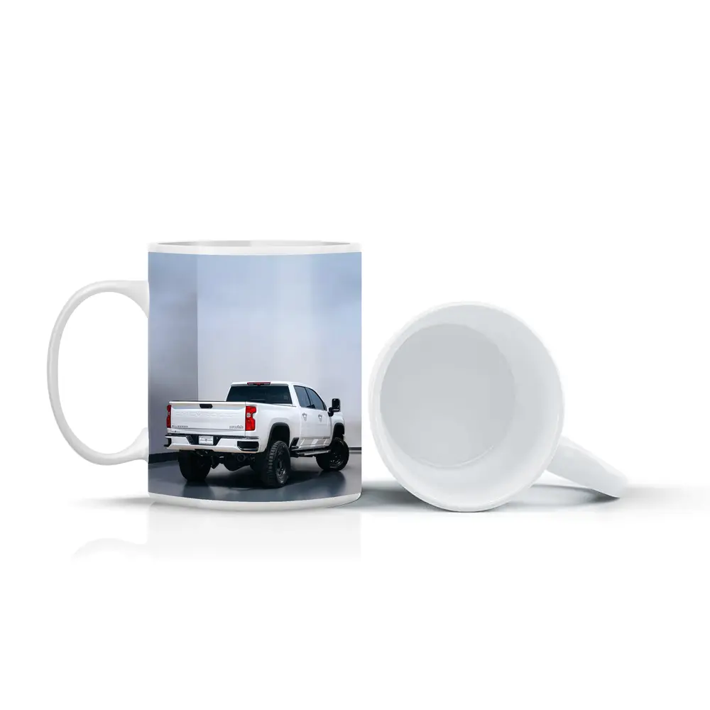 Chevrolet Silverado White Truck Studio Background – Mugs