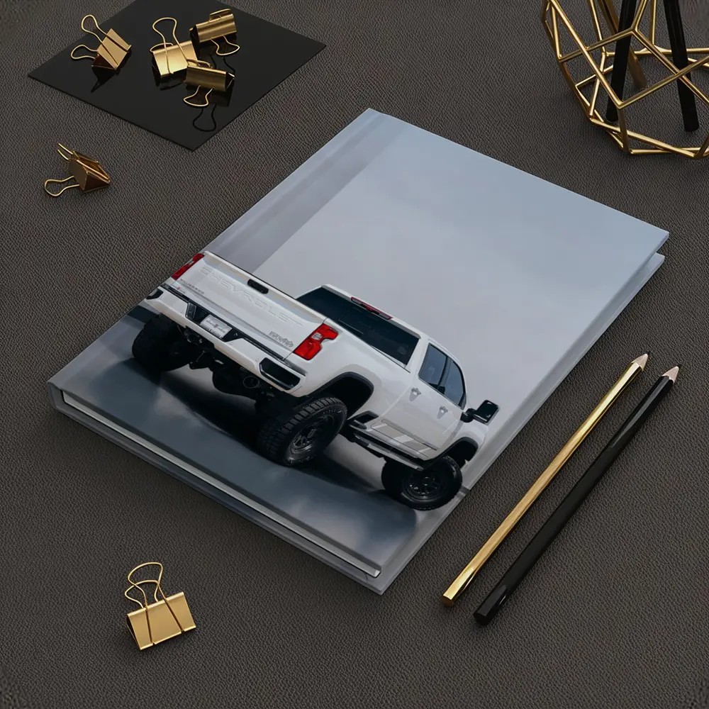 Chevrolet Silverado White Truck Studio Background – Notebooks