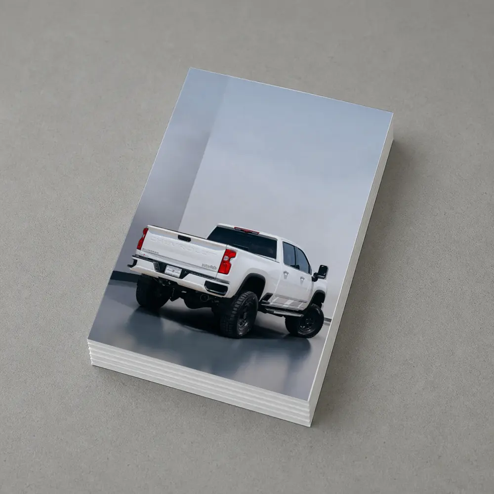 Chevrolet Silverado White Truck Studio Background – Postcards