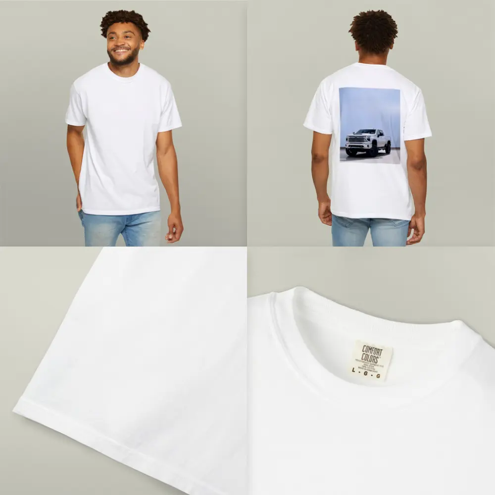 Chevrolet Silverado White Lifted Truck Clean Background – T-Shirts
