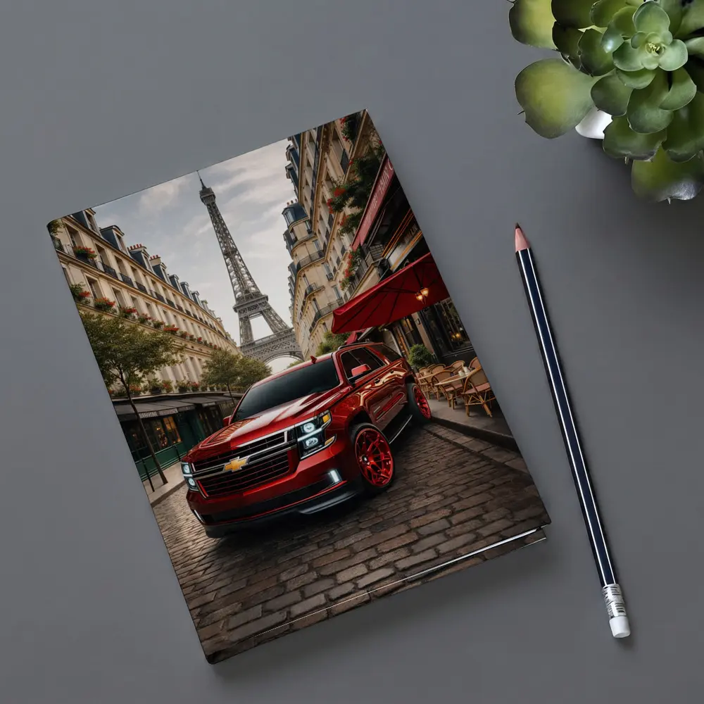 Chevrolet Suburban Red SUV Paris Streets – Notebooks
