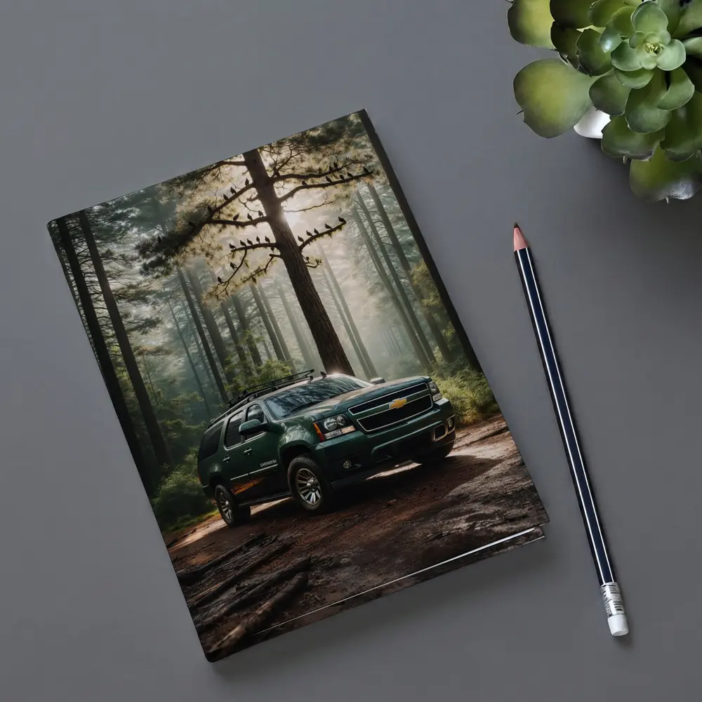 Chevrolet Suburban Green SUV Forest Setting – Notebooks