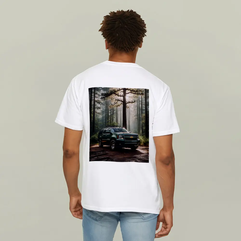 Chevrolet Suburban Green SUV Forest Setting – T-Shirts