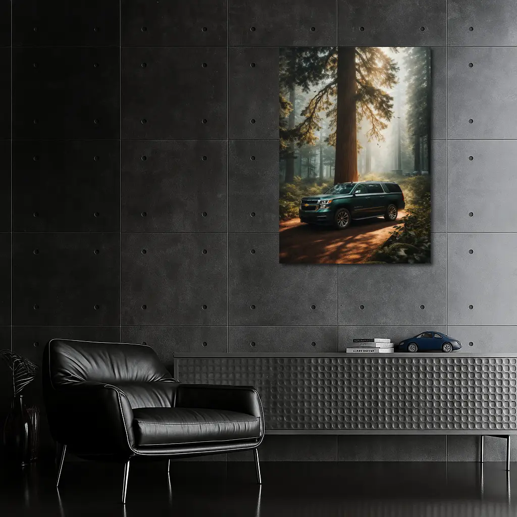 Chevrolet Suburban SUV in Misty Forest – Wall Art
