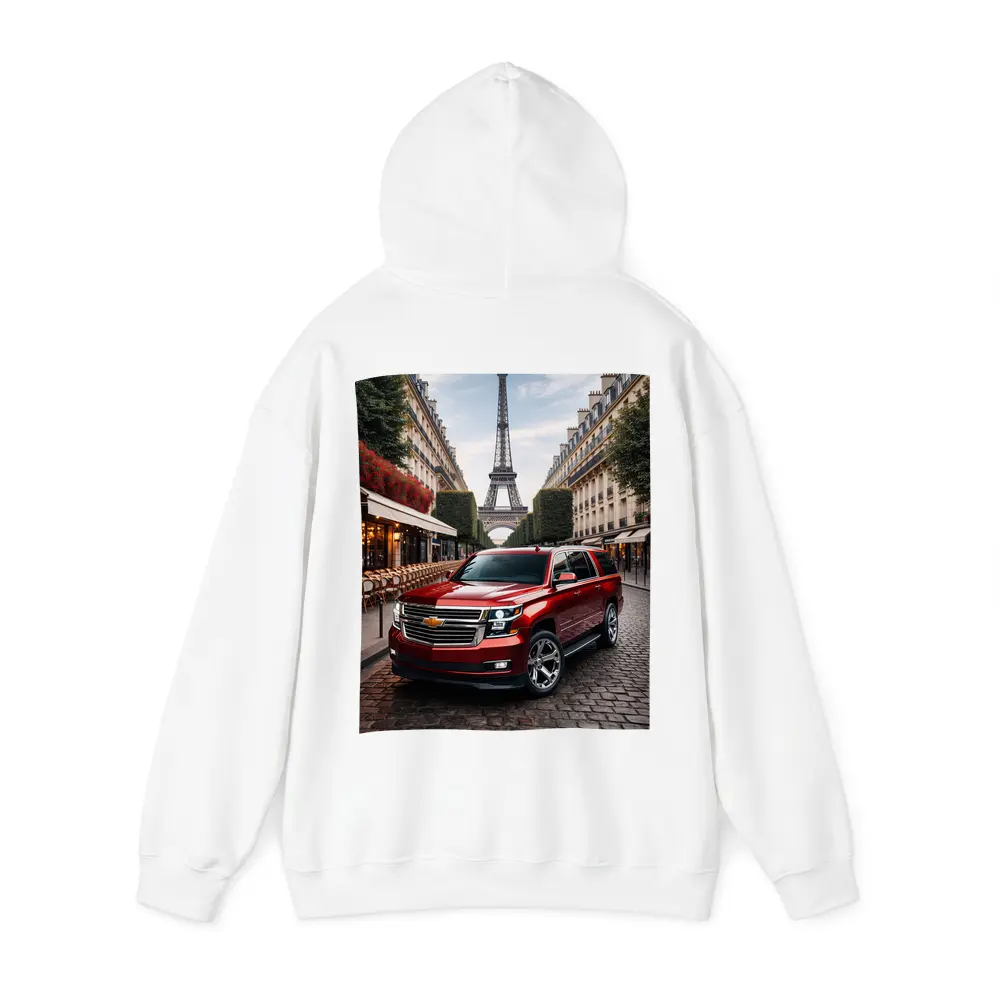 Chevrolet Suburban Red SUV Paris Street – Hoodies