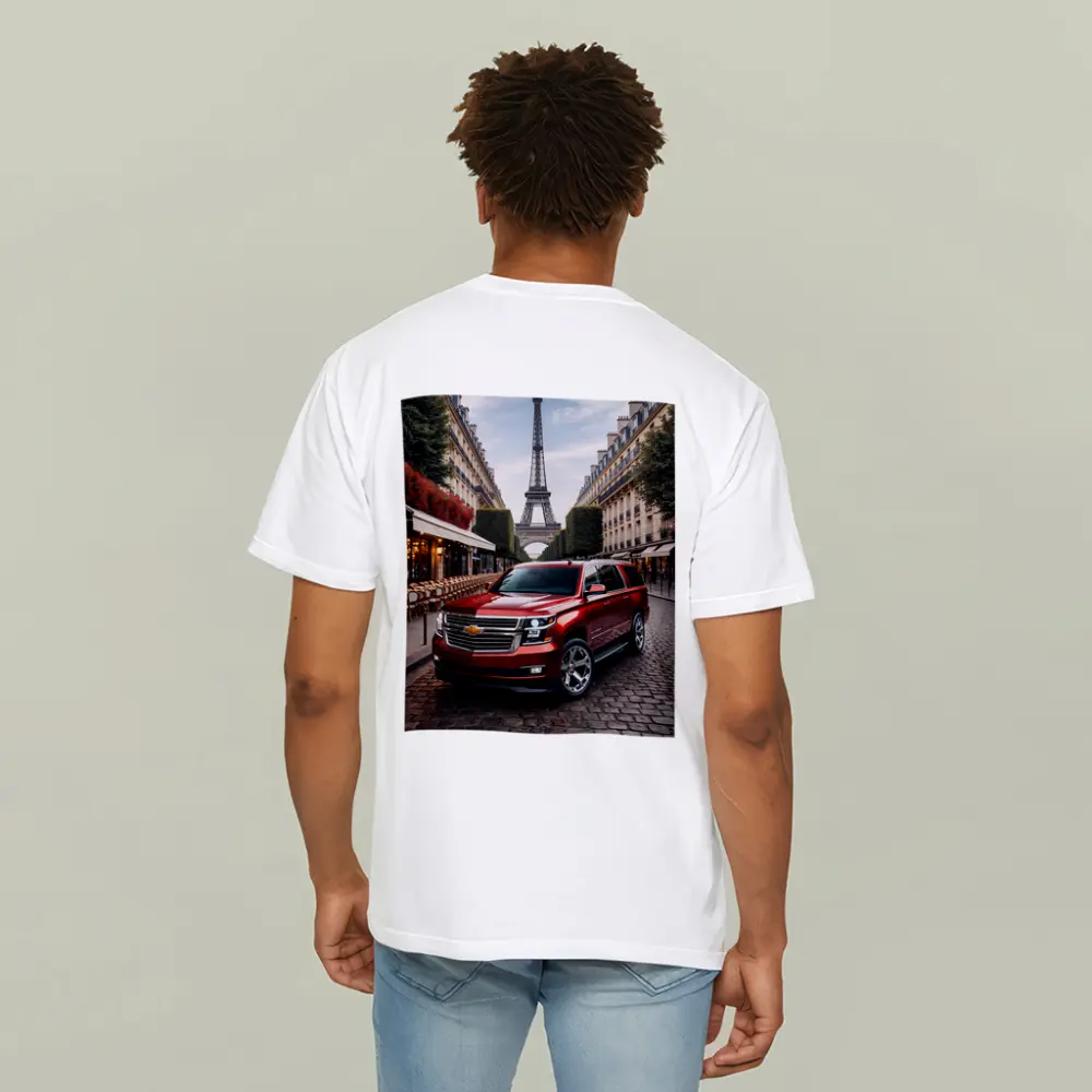 Chevrolet Suburban Red SUV Paris Street – T-Shirts