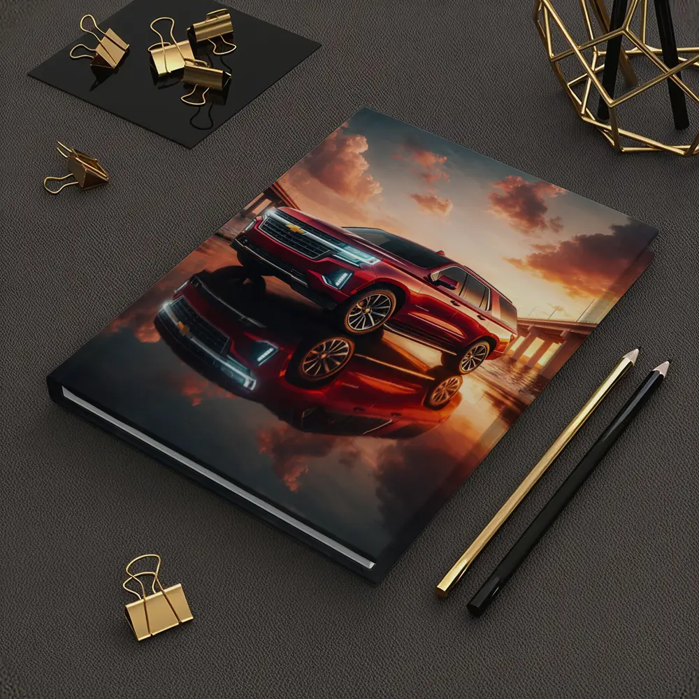 Chevrolet Suburban Red SUV Sunset Bridge – Notebooks