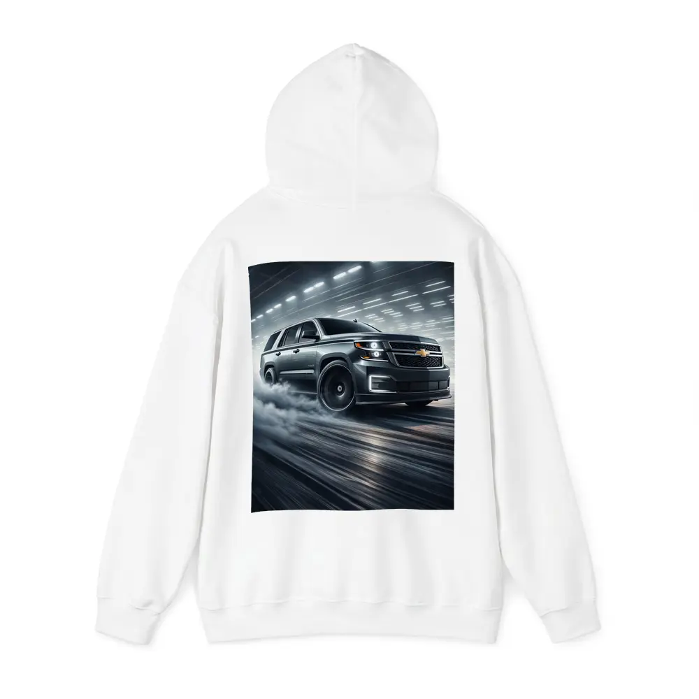 Chevrolet Tahoe Drifting Through Smoky Tunnel – Hoodies