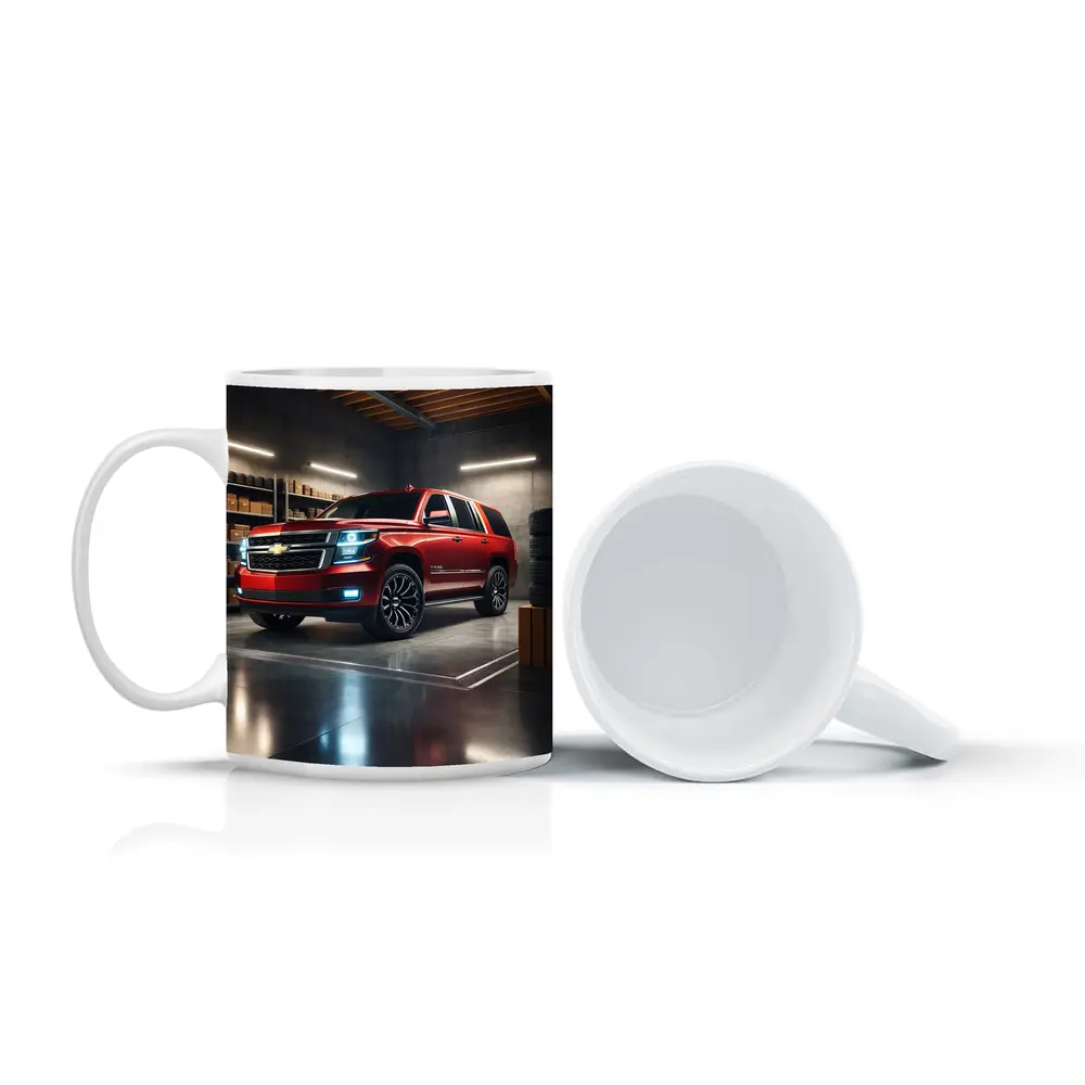 Chevrolet Tahoe Red SUV Garage Interior – Mugs