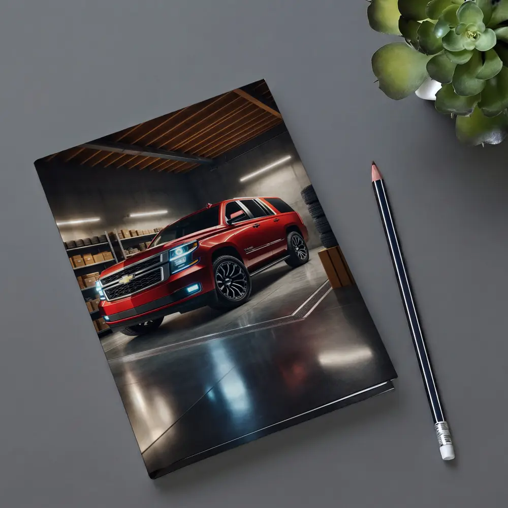 Chevrolet Tahoe Red SUV Garage Interior – Notebooks