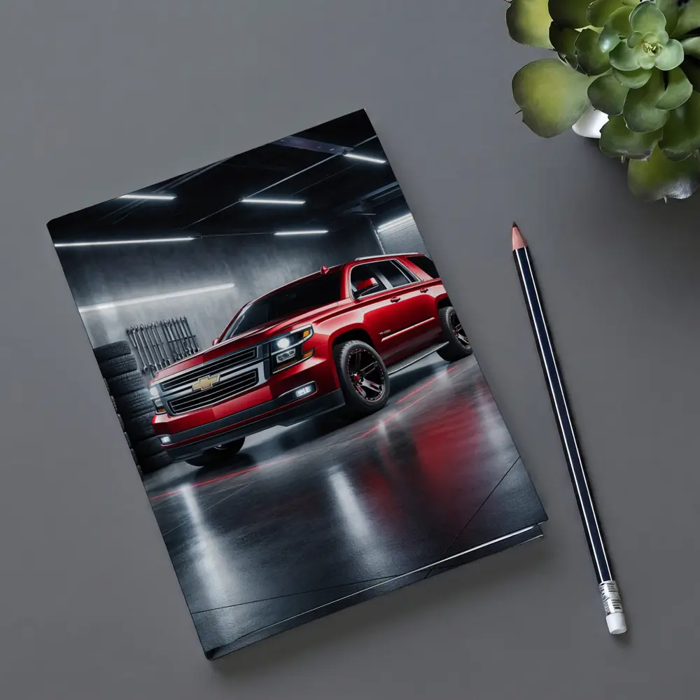 Chevrolet Tahoe Red SUV Garage Scene – Notebooks