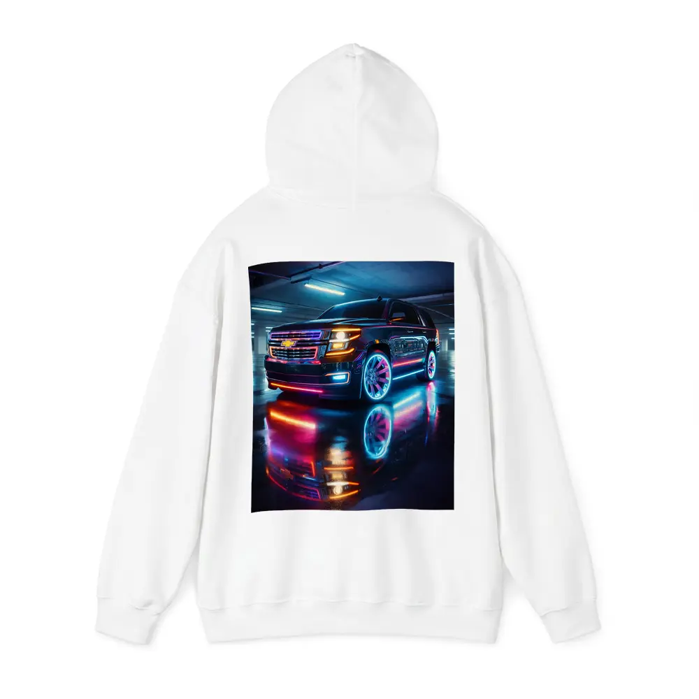 Chevrolet Tahoe Neon Lights Parking Garage – Hoodies