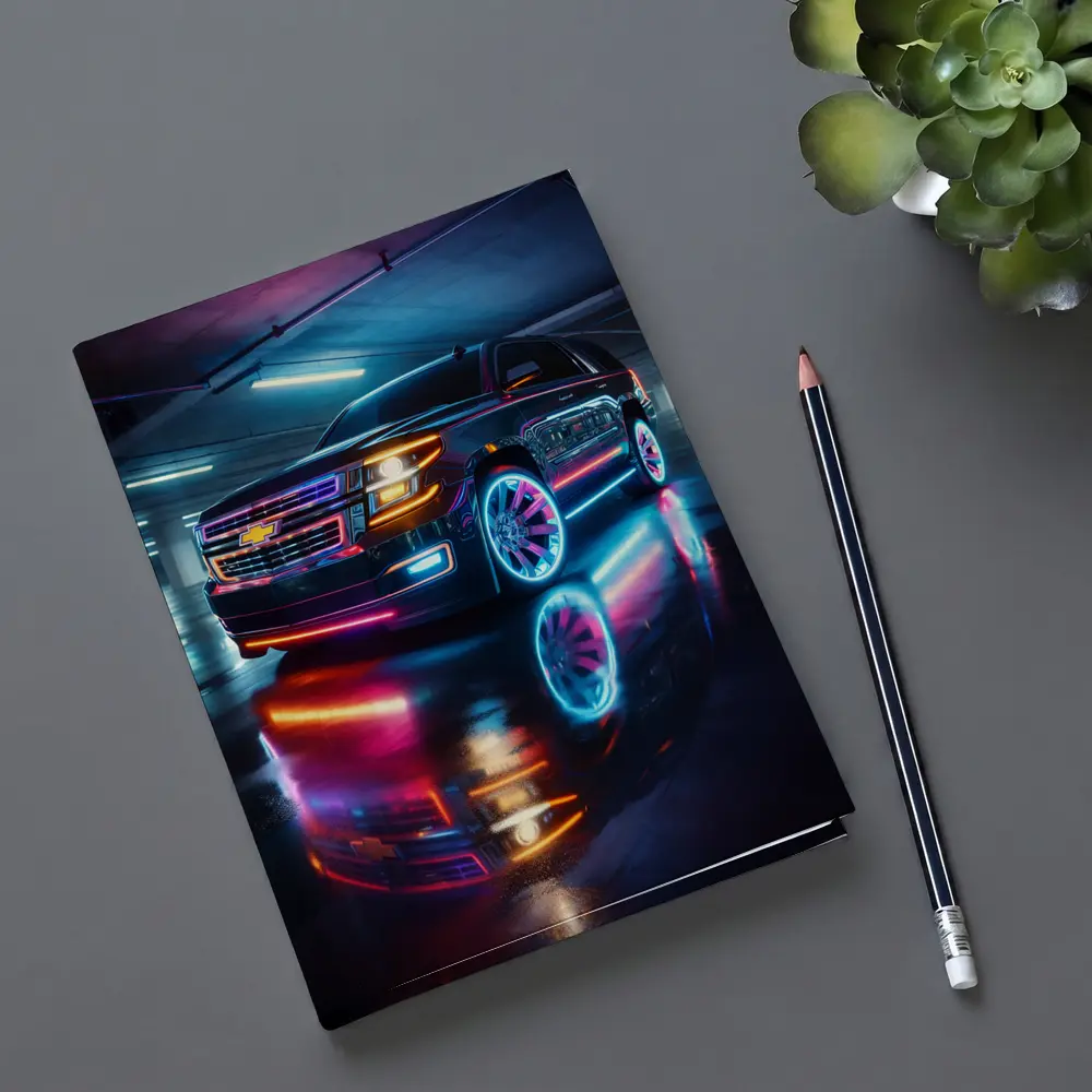 Chevrolet Tahoe Neon Lights Parking Garage – Notebooks
