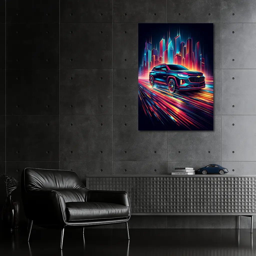 Chevrolet Trailblazer Neon City Night Drive – Wall Art