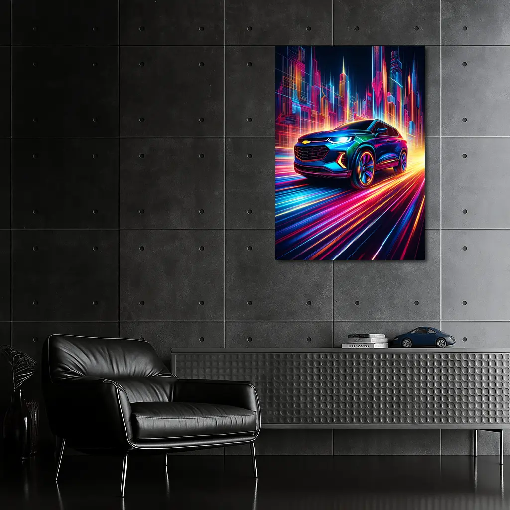 Chevrolet Trailblazer Neon City Night Drive – Wall Art