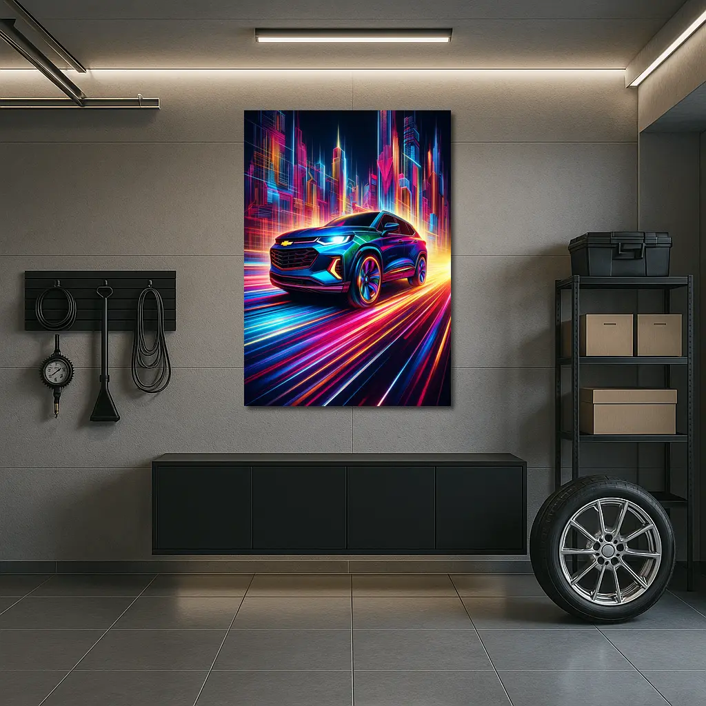 Chevrolet Trailblazer Neon City Night Drive – Wall Art