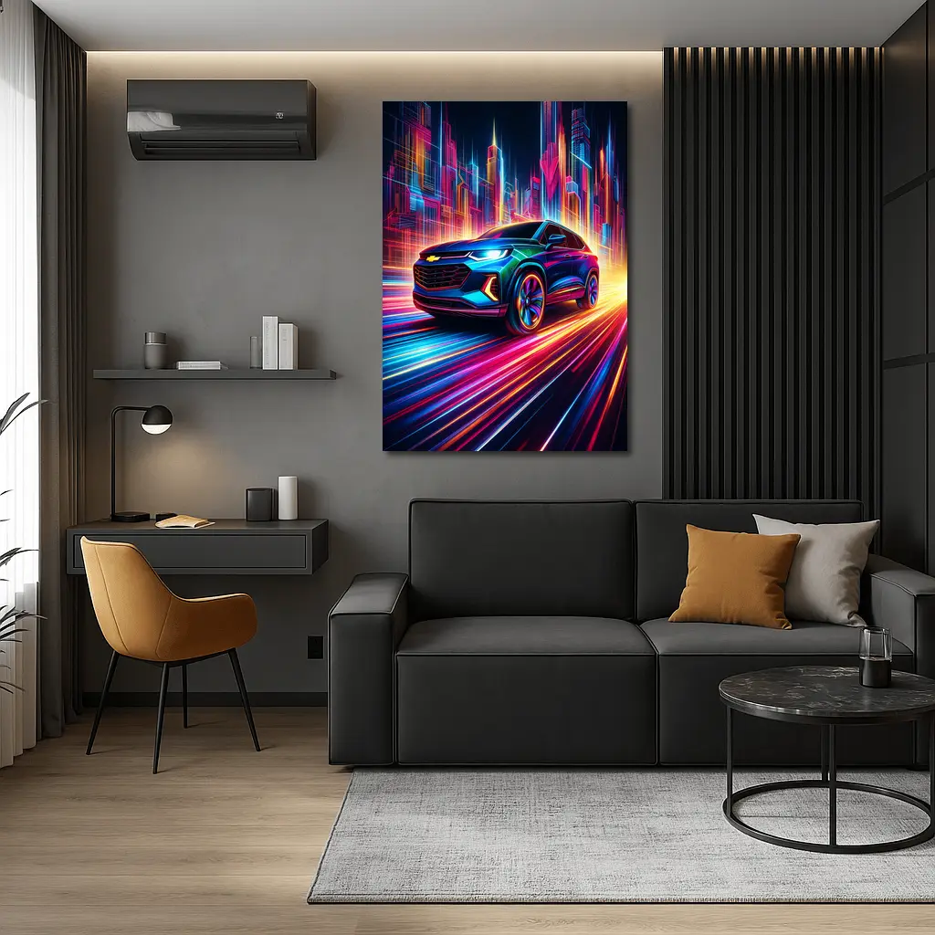 Chevrolet Trailblazer Neon City Night Drive – Wall Art