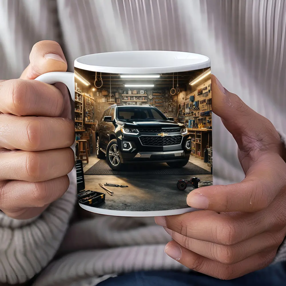 Chevrolet Trailblazer Black SUV Garage Scene – Mugs