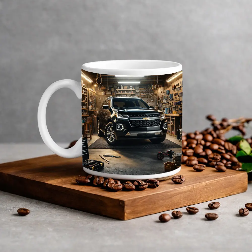 Chevrolet Trailblazer Black SUV Garage Scene – Mugs