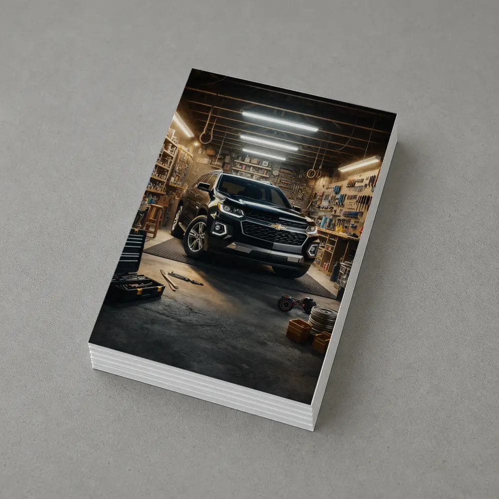 Chevrolet Trailblazer Black SUV Garage Scene – Postcards
