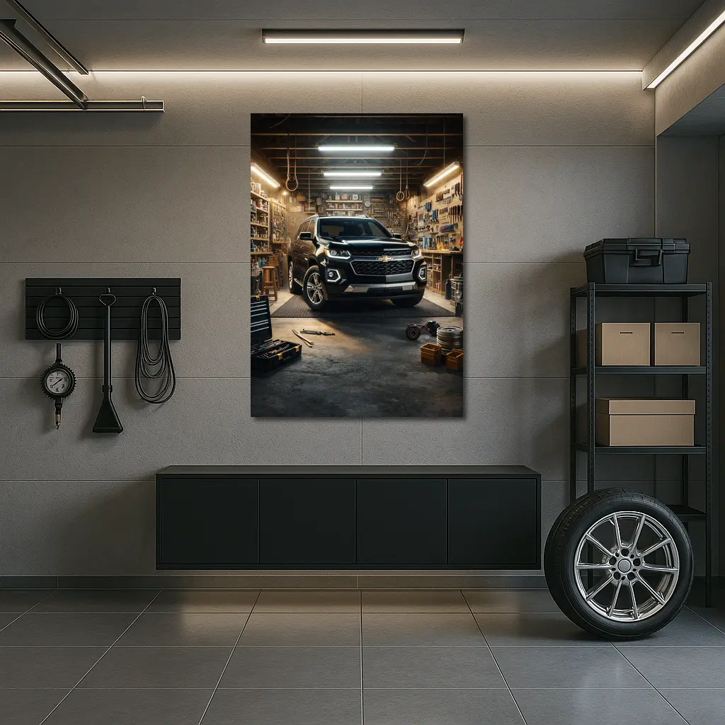 Chevrolet Trailblazer Black SUV Garage Scene – Wall Art