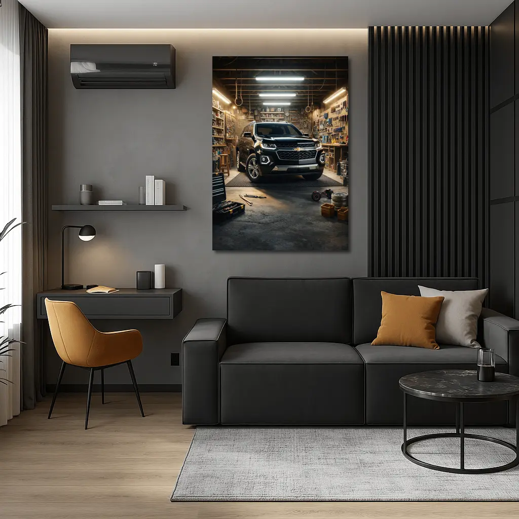 Chevrolet Trailblazer Black SUV Garage Scene – Wall Art
