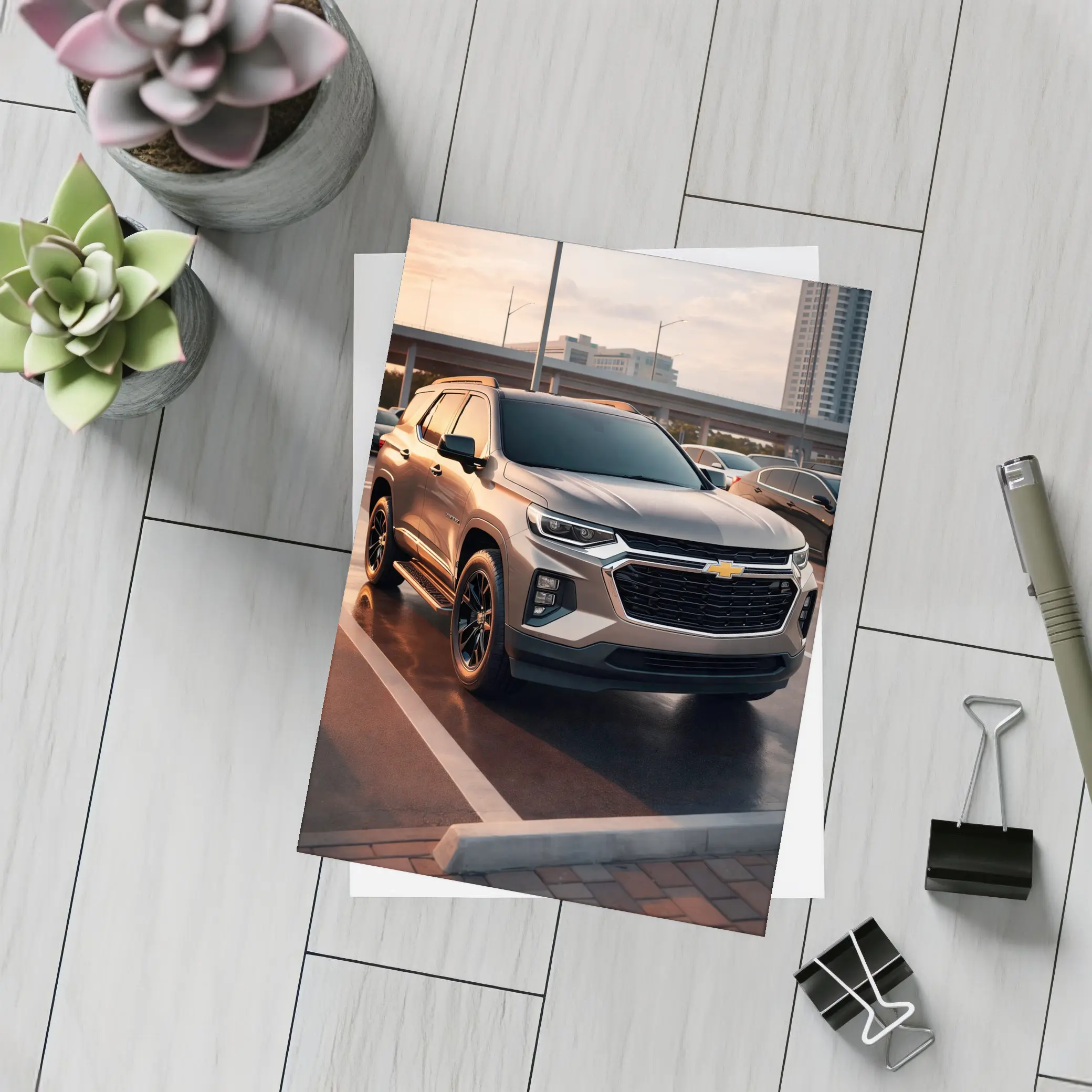 Chevrolet Trailblazer SUV Urban Parking Sunset – Postcards