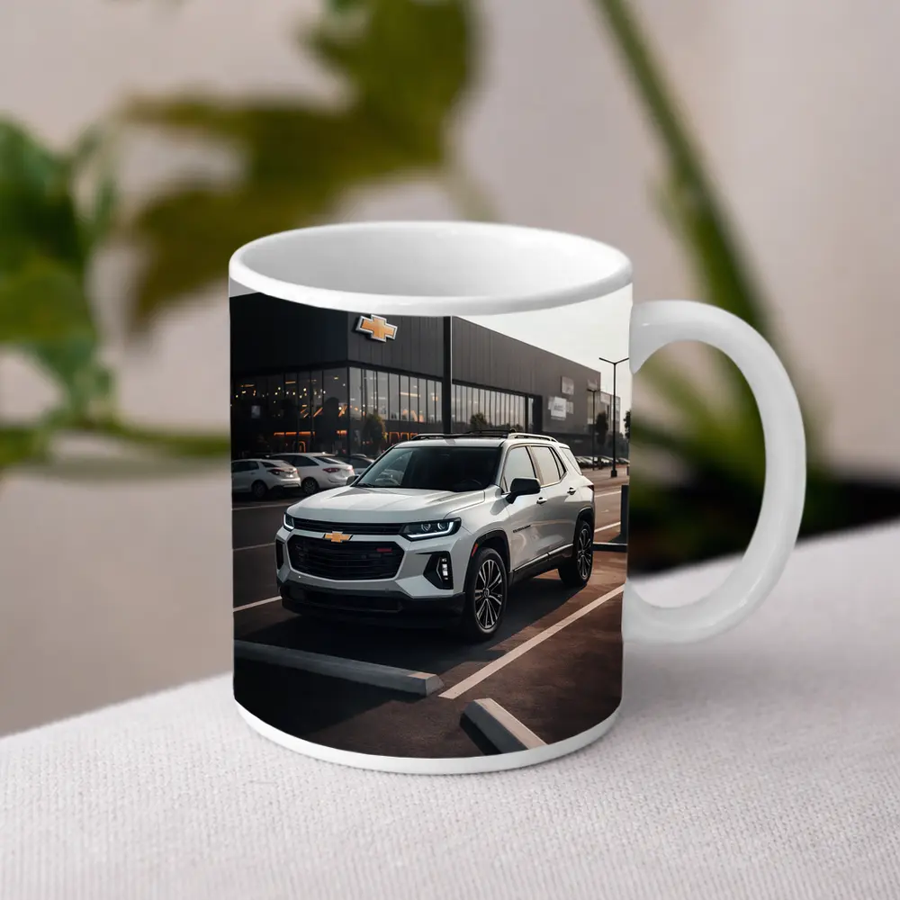 Chevrolet Traverse SUV Dealership Parking Lot – Mugs