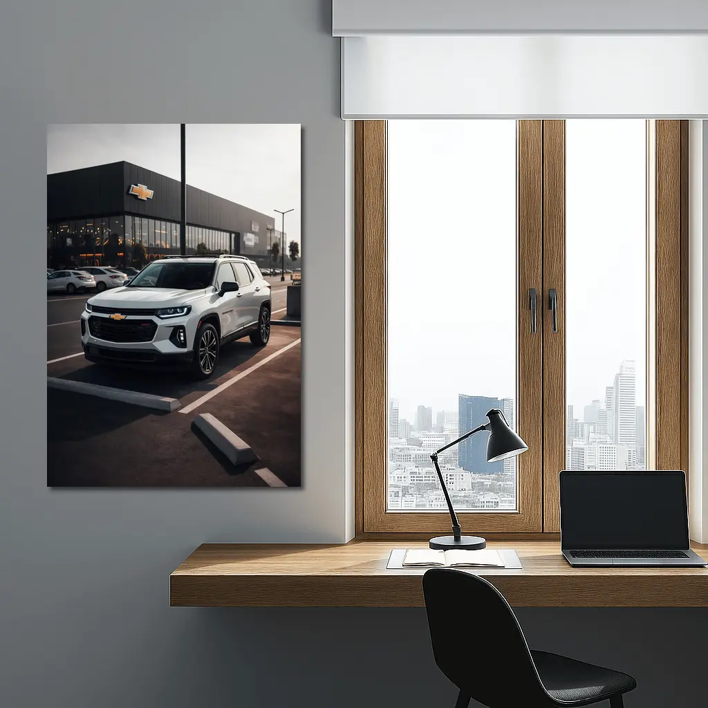 Chevrolet Traverse SUV Dealership Parking Lot – Wall Art