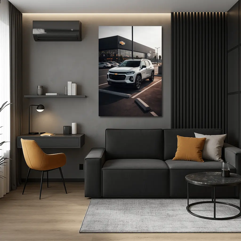 Chevrolet Traverse SUV Dealership Parking Lot – Wall Art