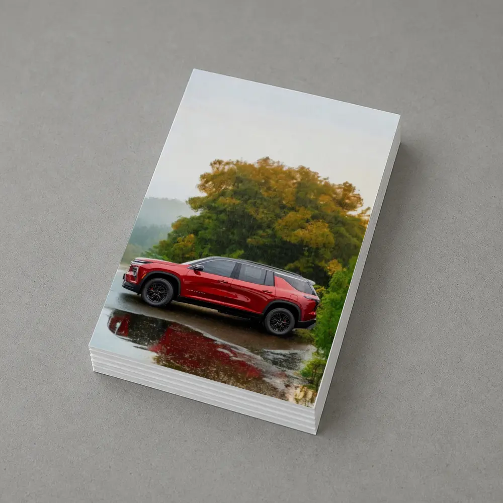 Chevrolet Traverse Red SUV Rainy Day – Postcards