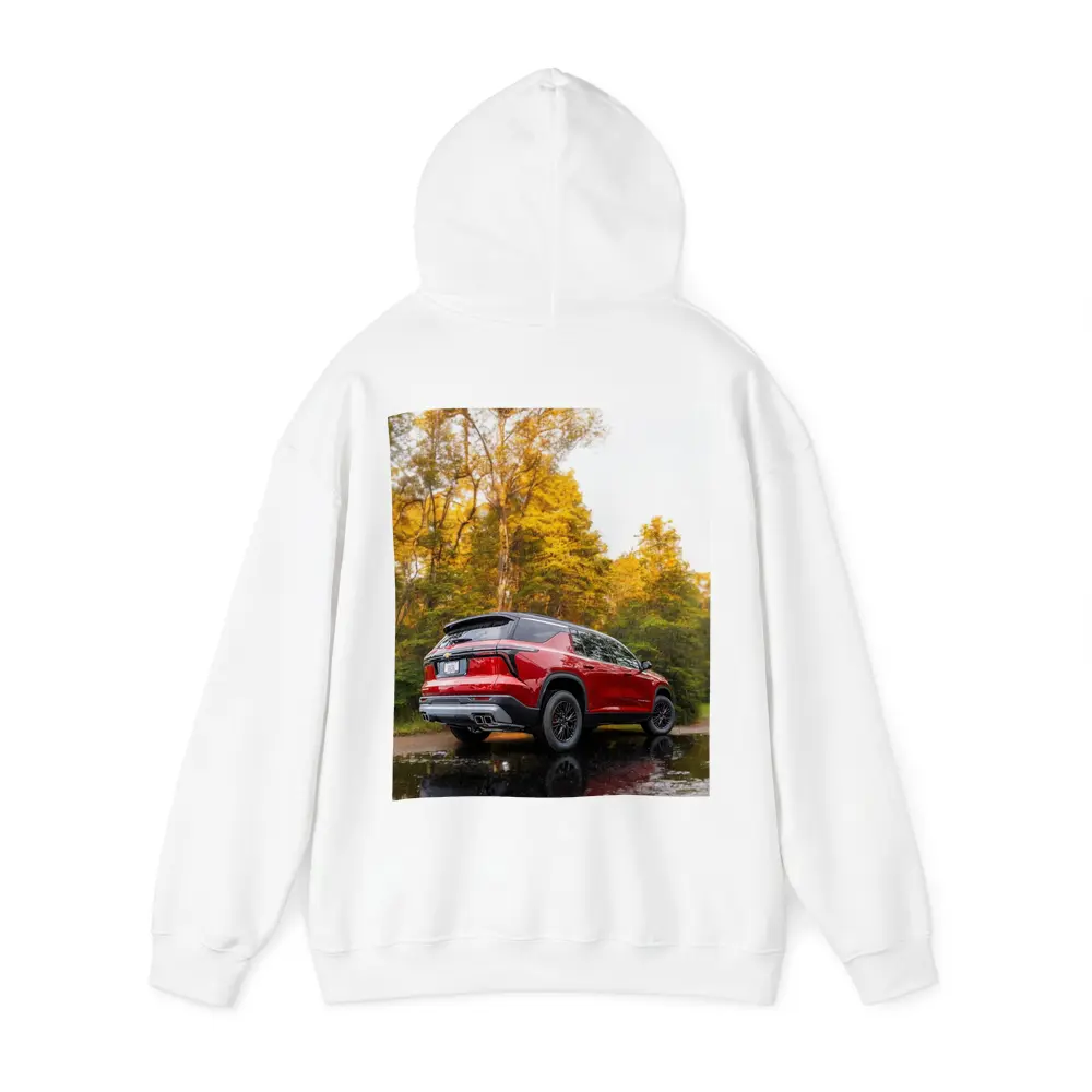 Chevrolet Traverse Red SUV Autumn Forest – Hoodies