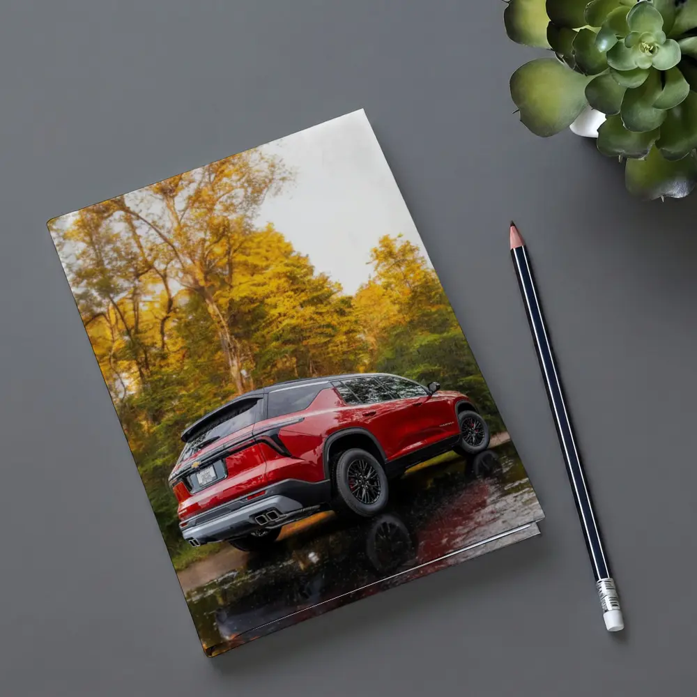 Chevrolet Traverse Red SUV Autumn Forest – Notebooks