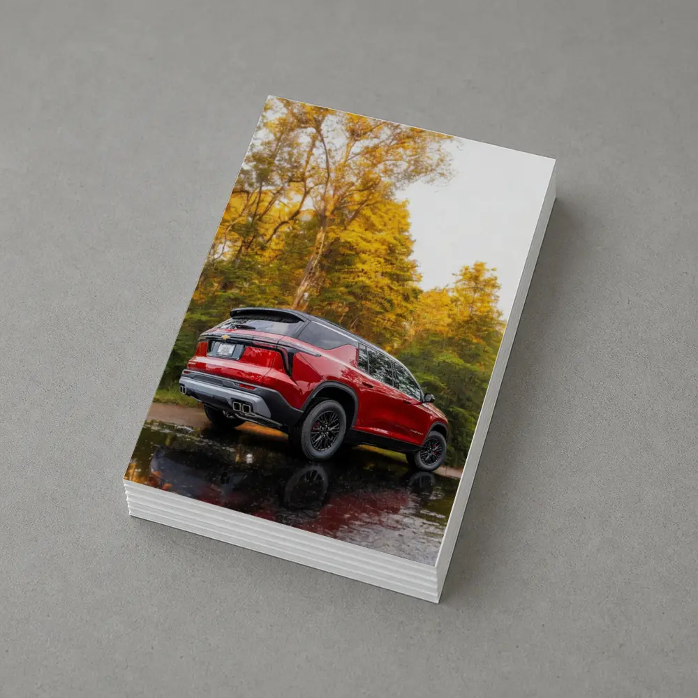 Chevrolet Traverse Red SUV Autumn Forest – Postcards