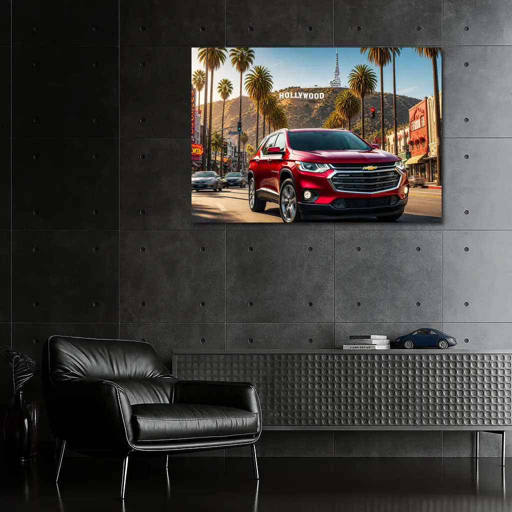 Chevrolet Traverse Cruising Hollywood Los Angeles Street – Wall Art