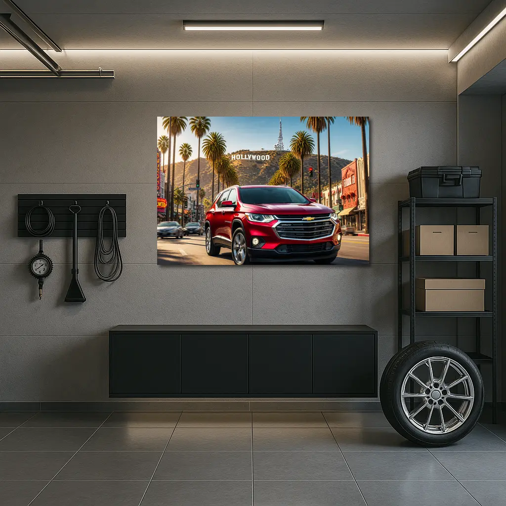 Chevrolet Traverse Cruising Hollywood Los Angeles Street – Wall Art
