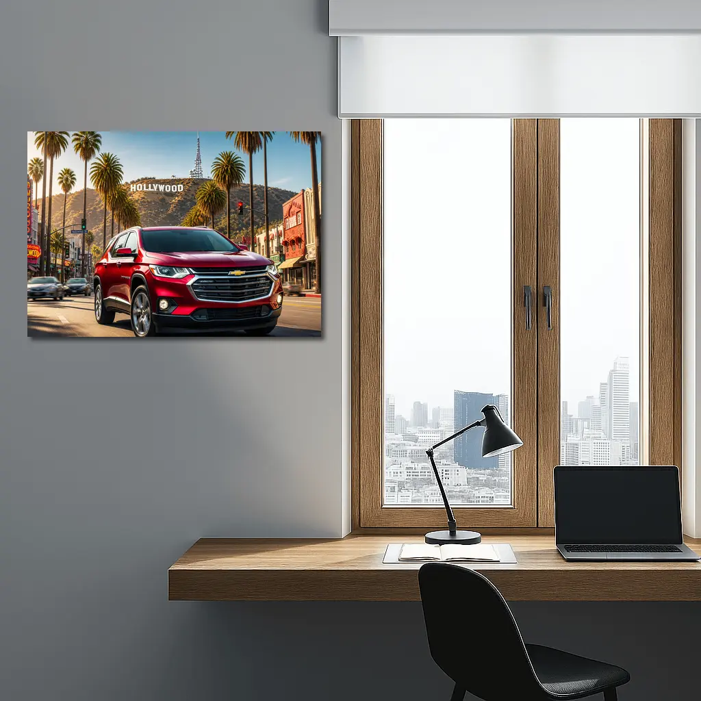 Chevrolet Traverse Cruising Hollywood Los Angeles Street – Wall Art