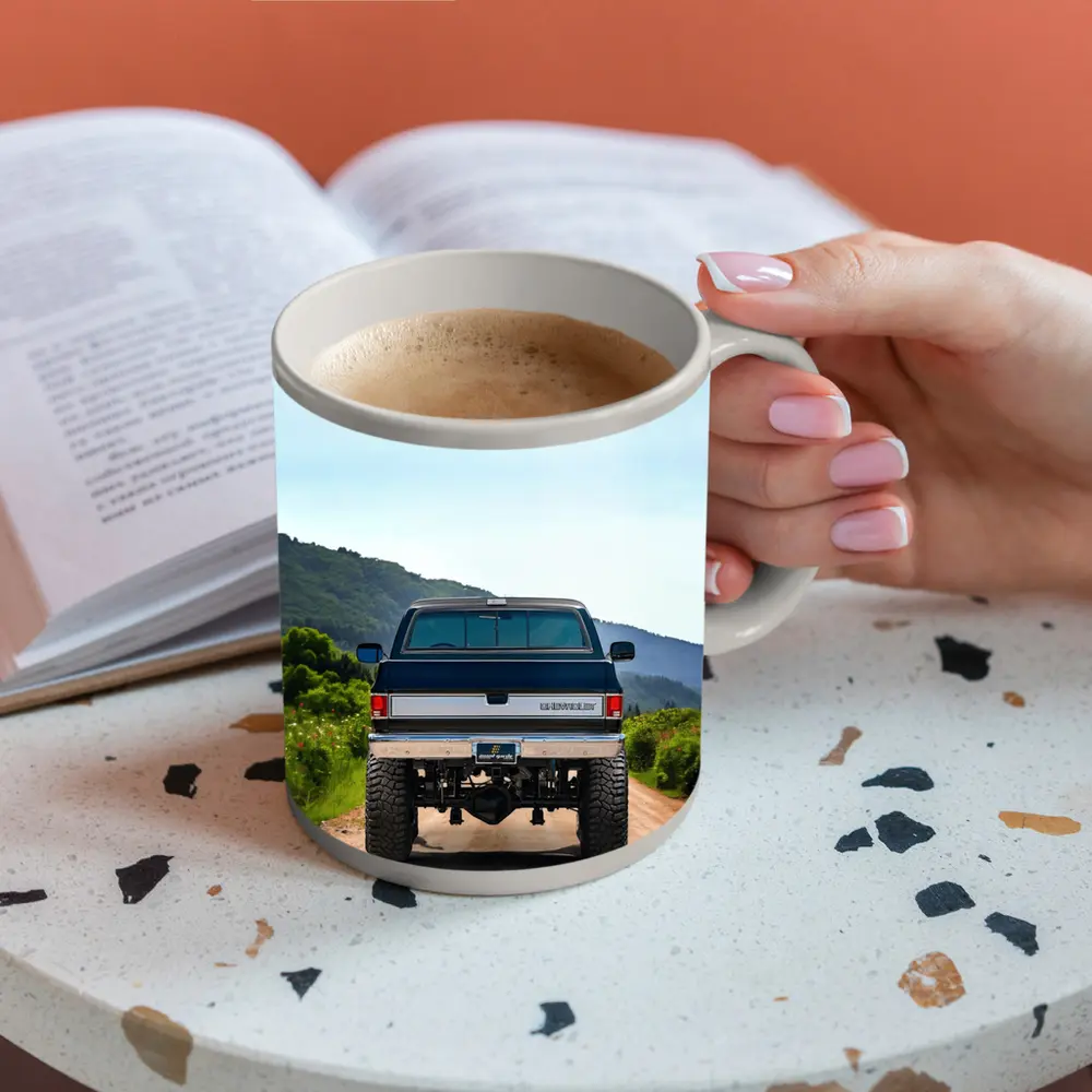 Chevrolet Silverado Lifted Truck Mountain Dirt Road – Mugs