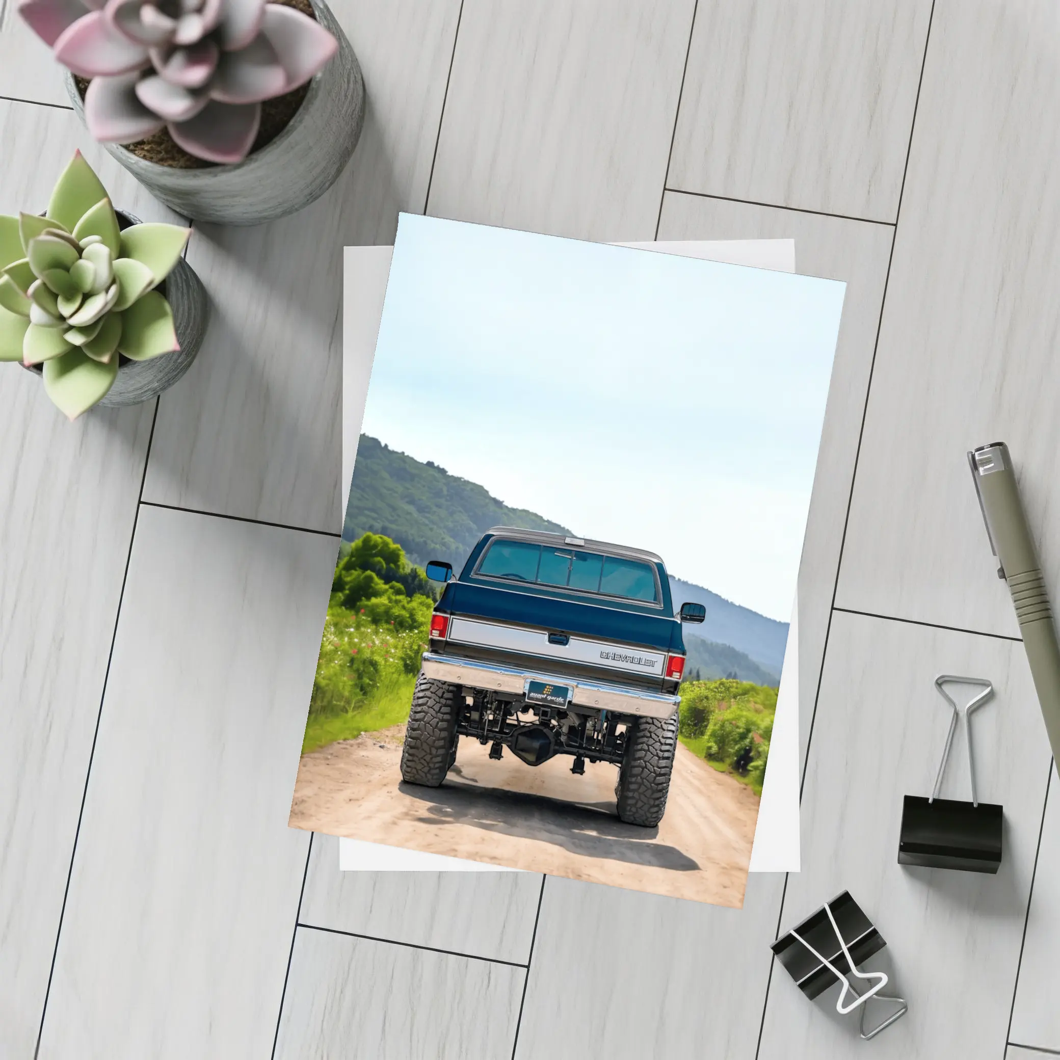 Chevrolet Silverado Lifted Truck Mountain Dirt Road – Postcards