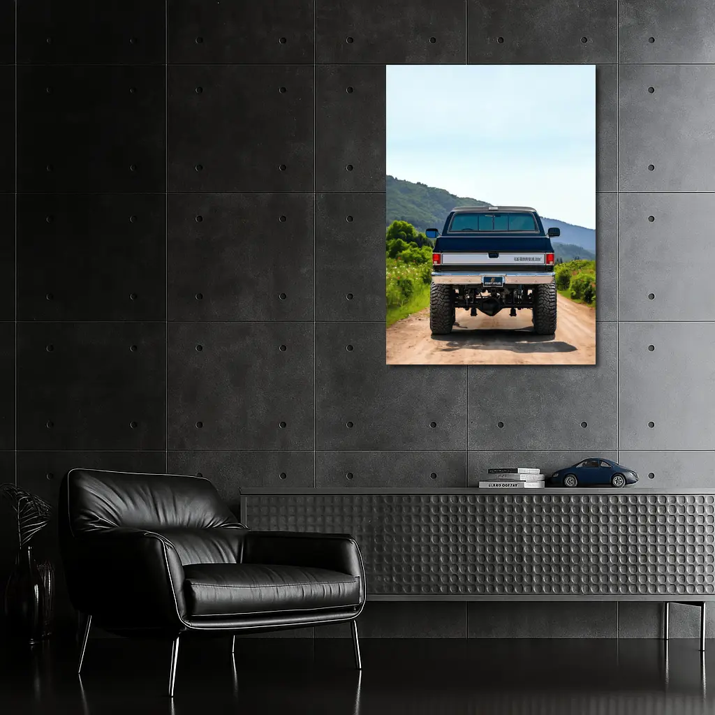 Chevrolet Silverado Lifted Truck Mountain Dirt Road – Wall Art