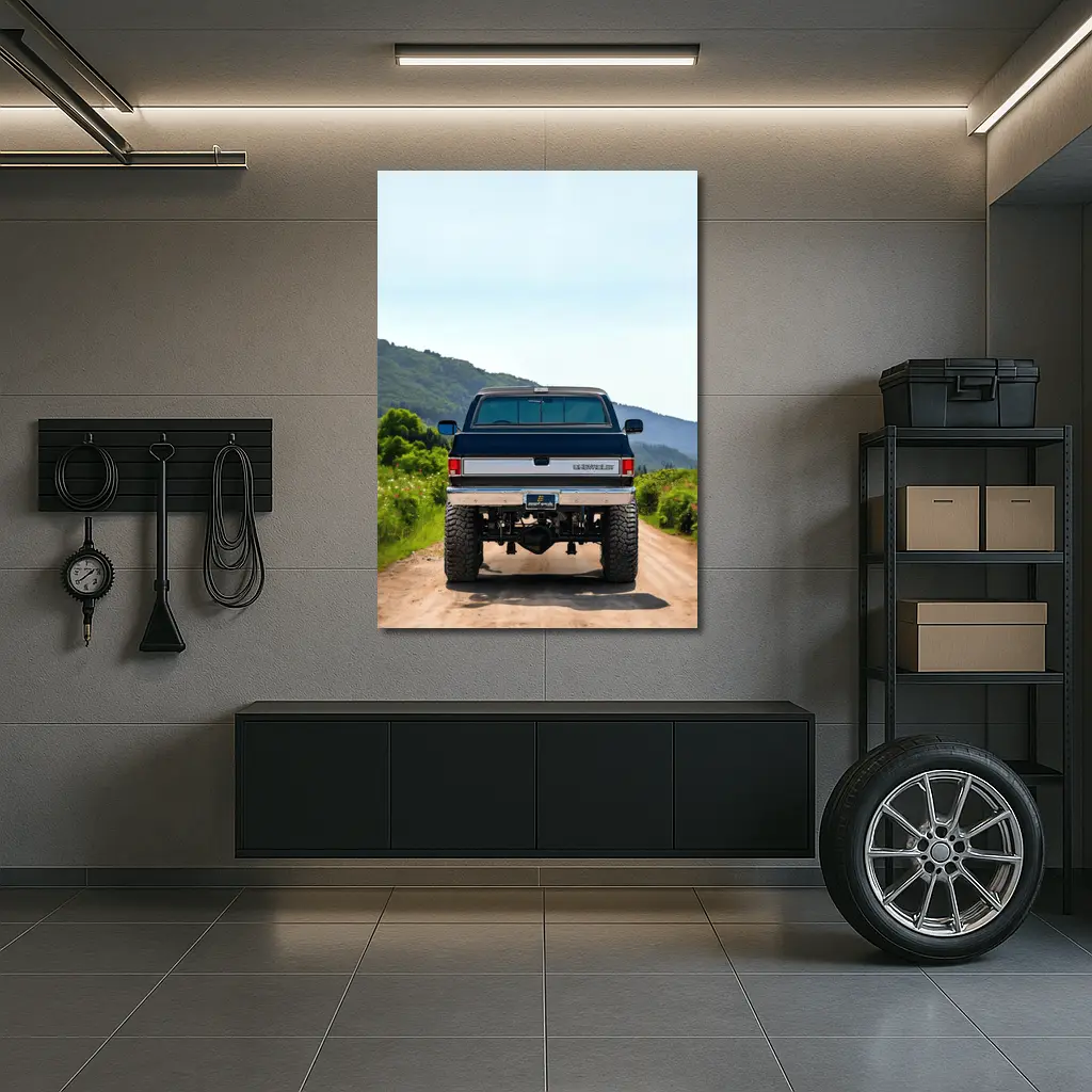 Chevrolet Silverado Lifted Truck Mountain Dirt Road – Wall Art