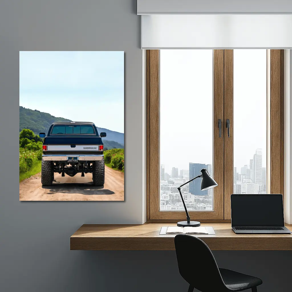 Chevrolet Silverado Lifted Truck Mountain Dirt Road – Wall Art