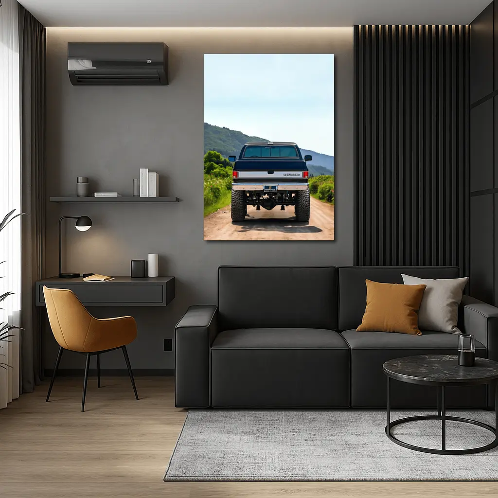 Chevrolet Silverado Lifted Truck Mountain Dirt Road – Wall Art