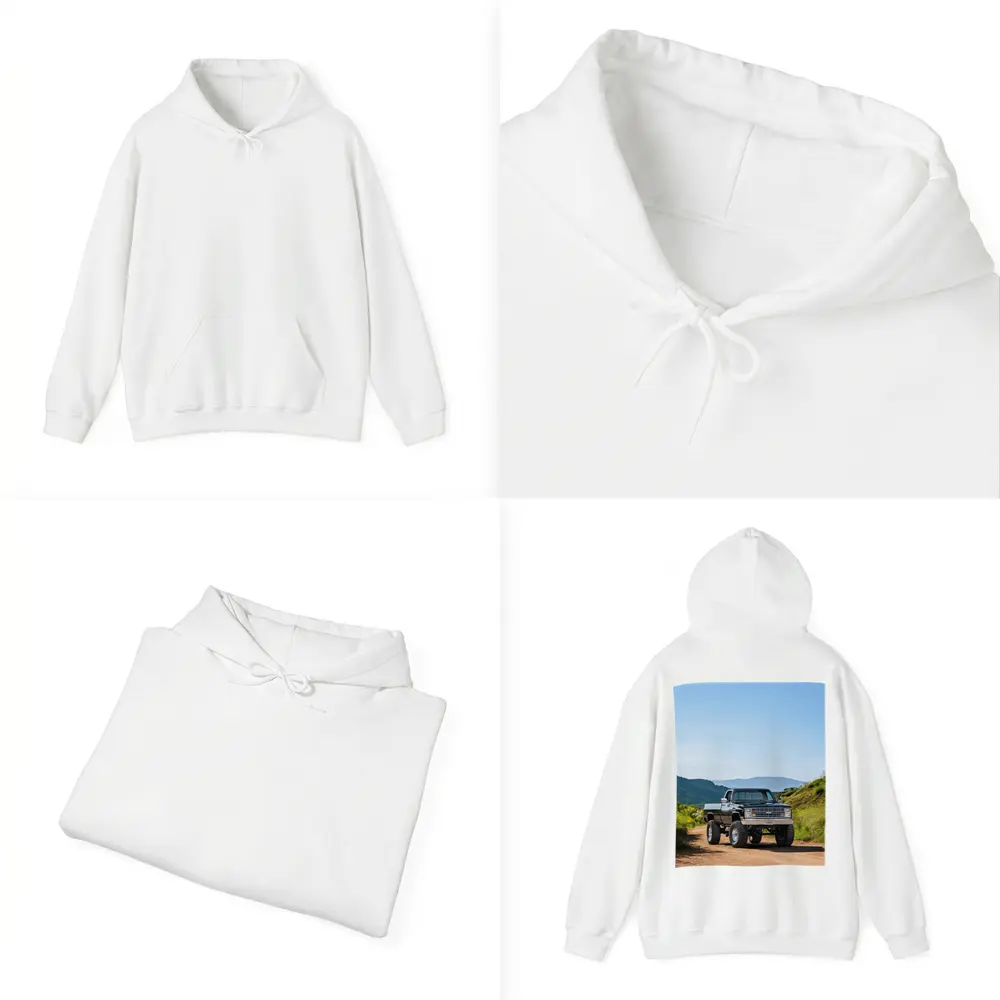 Chevrolet Silverado Lifted Truck Dirt Road Mountains – Hoodies
