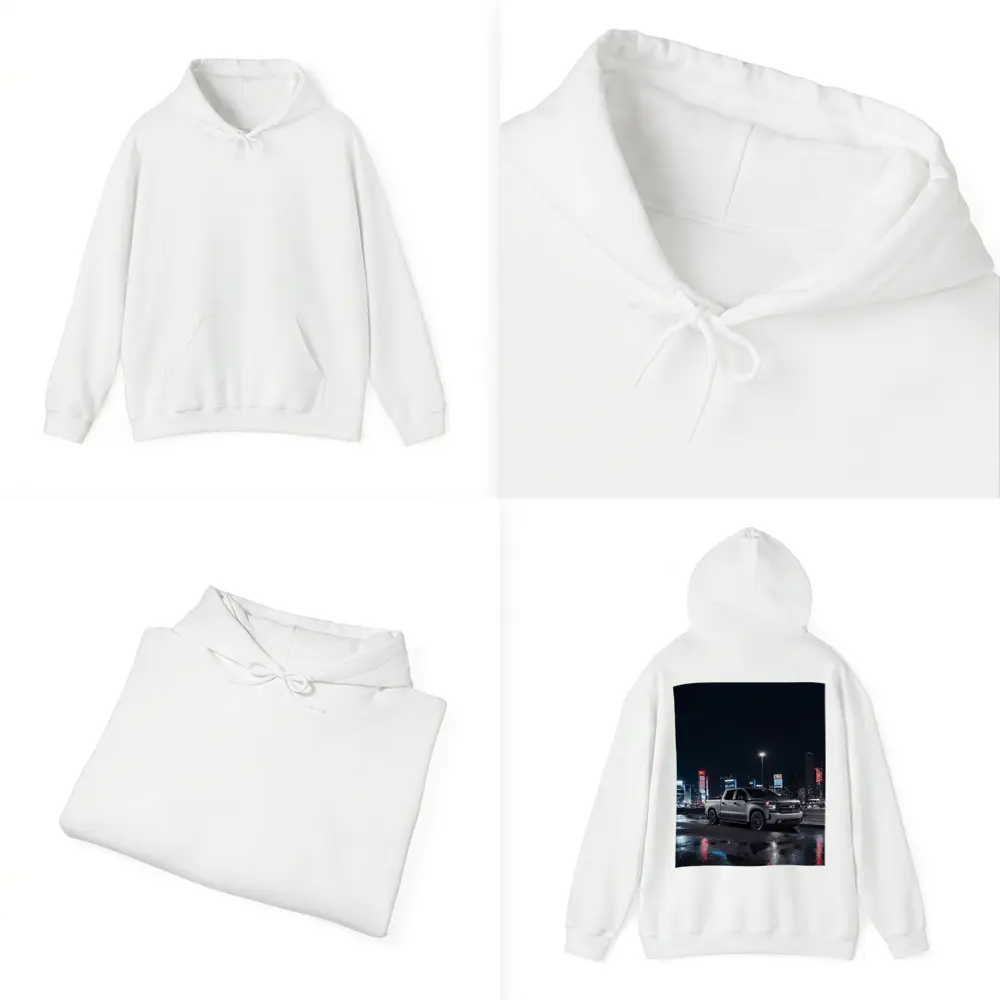 Chevrolet Silverado Silver Truck Night City – Hoodies