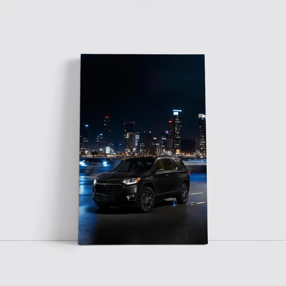 Chevrolet Traverse Black SUV City Night – Wall Art