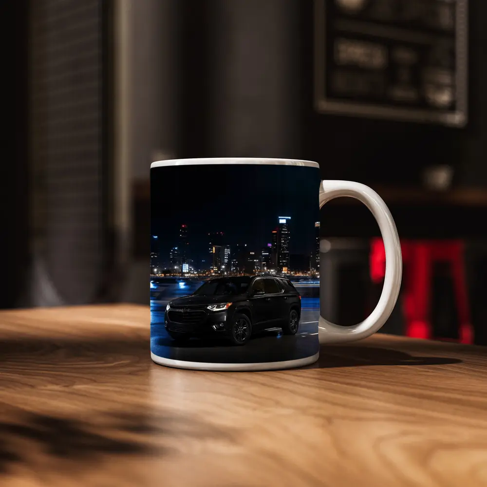 Chevrolet Traverse Black SUV City Night – Mugs