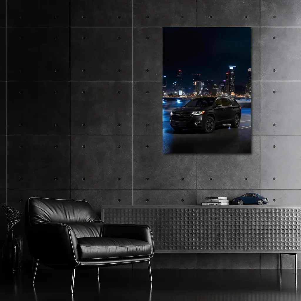 Chevrolet Traverse Black SUV City Night – Wall Art