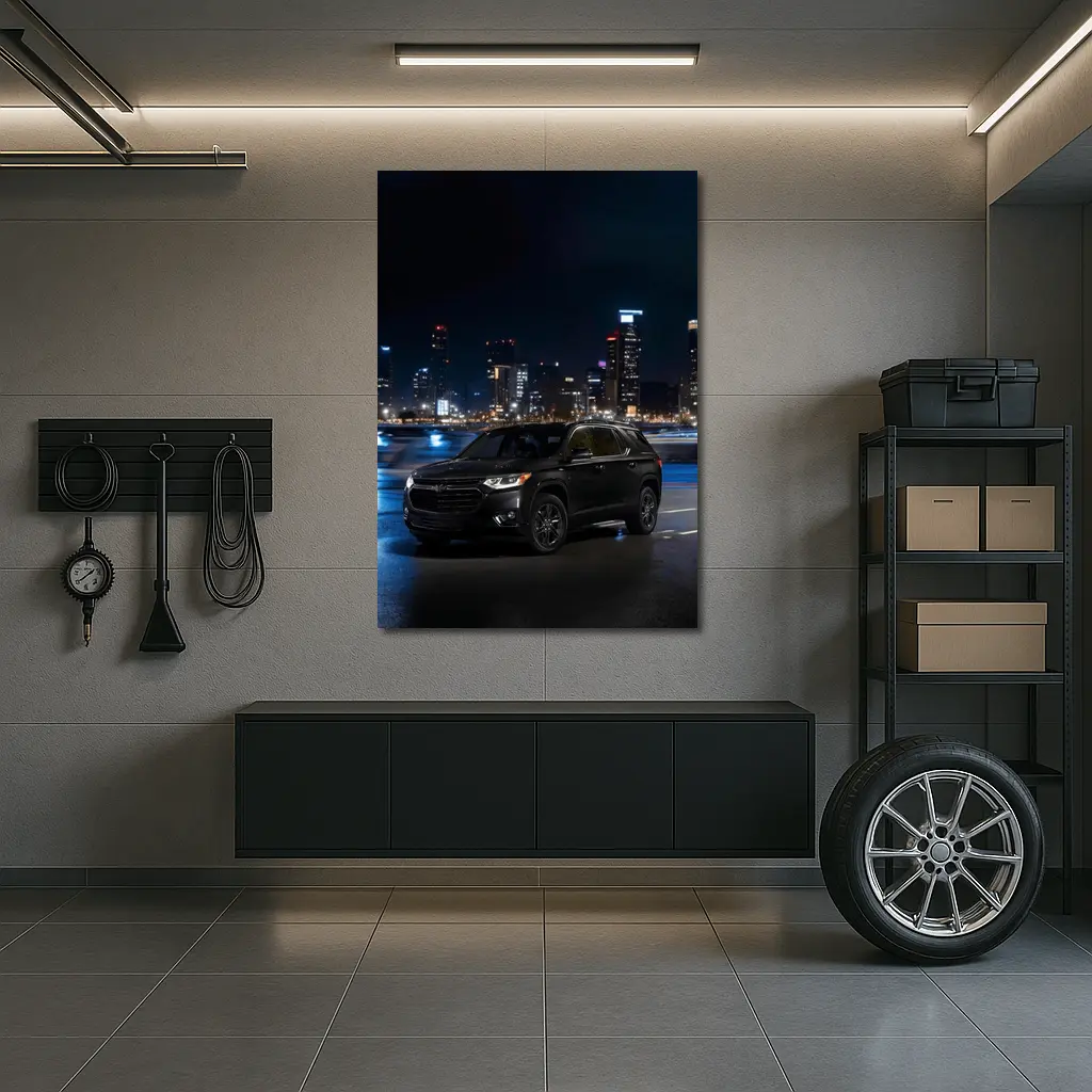 Chevrolet Traverse Black SUV City Night – Wall Art